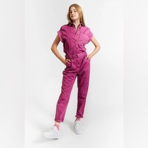 INDEE Belted Pink Utility Jumpsuit Size 12  runs extremely small more like 6/8.